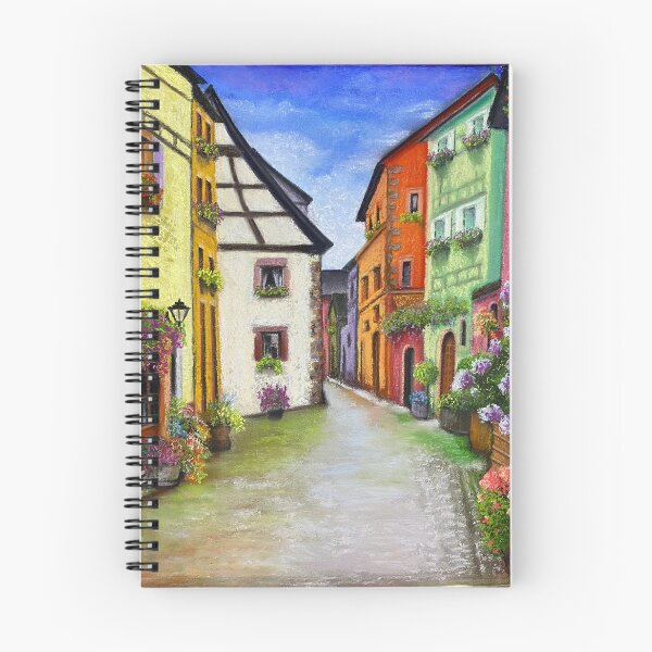 Item preview, "Somewhere in Provence" village in France painted in pastels designed and sold by Marla Kurzec.