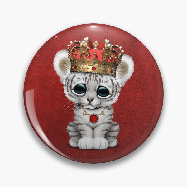 Item preview, Cute Royal White Tiger Wearing Crown designed and sold by JeffBartels.
