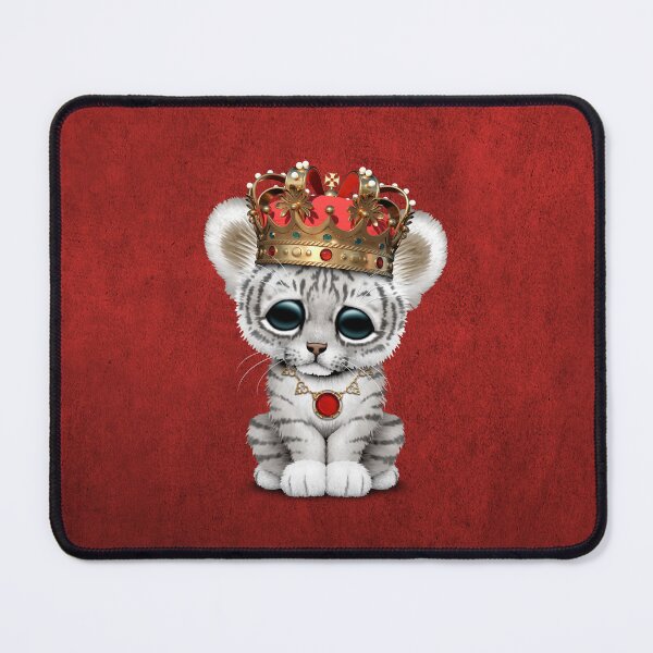 Item preview, Cute Royal White Tiger Wearing Crown designed and sold by JeffBartels.