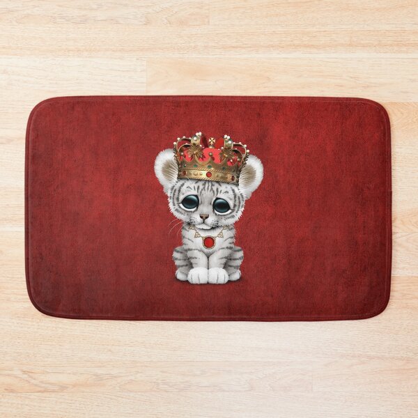 Item preview, Cute Royal White Tiger Wearing Crown designed and sold by JeffBartels.