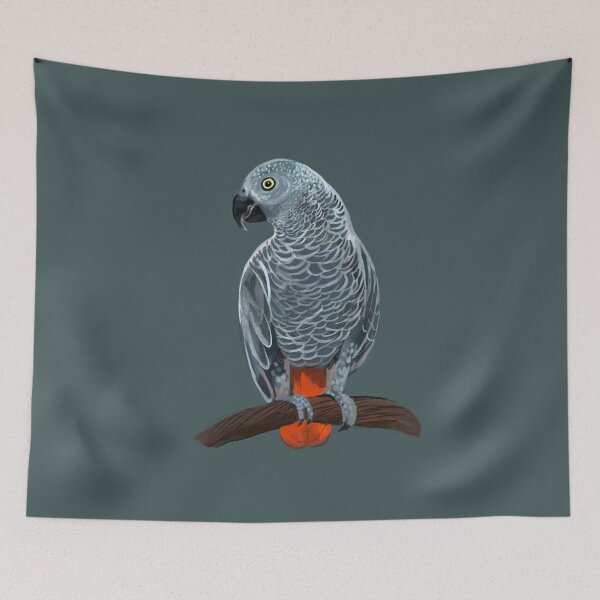 Item preview, African grey parrot designed and sold by Lemontreeart63.