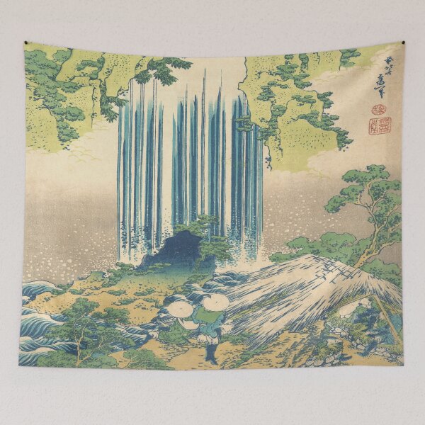 Aperçu de l'œuvre Cascade de Yoro dans la province de Mino - Art restauré de la cascade de Katsushika Hokusai créée et vendue par molamode.