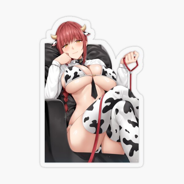 Makima Cosplay vaca motosierra hombre Anime chica Waifu caliente Pegatina transparente