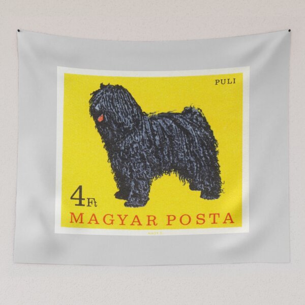Item preview, Vintage, cute Puli dog postage stamp issued in Hungary, 1967  designed and sold by cutestamps.