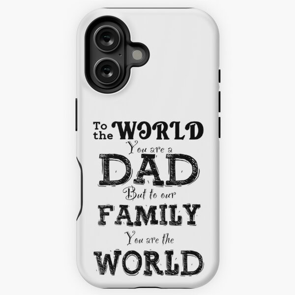 Vista previa del artículo con la obra «Para el mundo eres un papá, pero para nuestra familia eres el mundo, diseño para papá», diseñado y vendido por PROMEN Creativity.