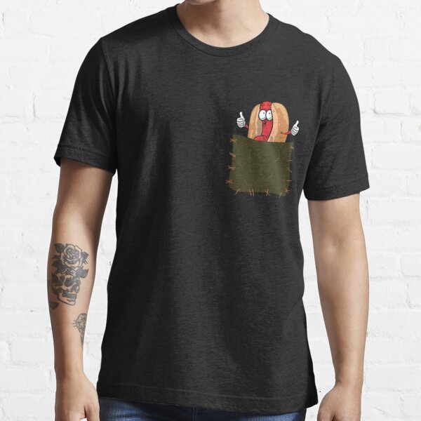 Here for the Hot Dogs Adult Heavyweight Pocket T-shirt Hot 