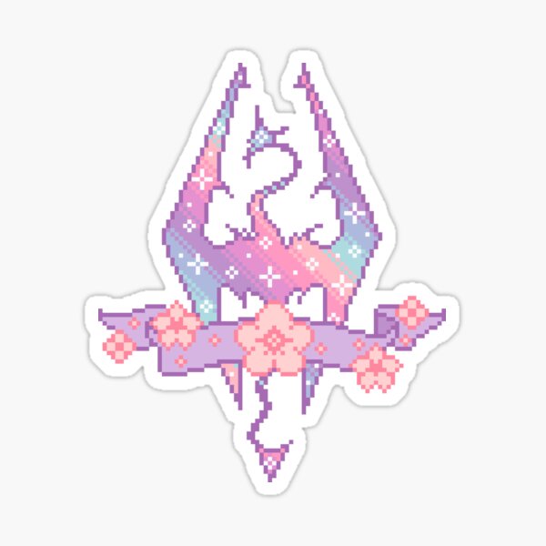 Skyrim Galaxy Logo Pixel Art Sticker