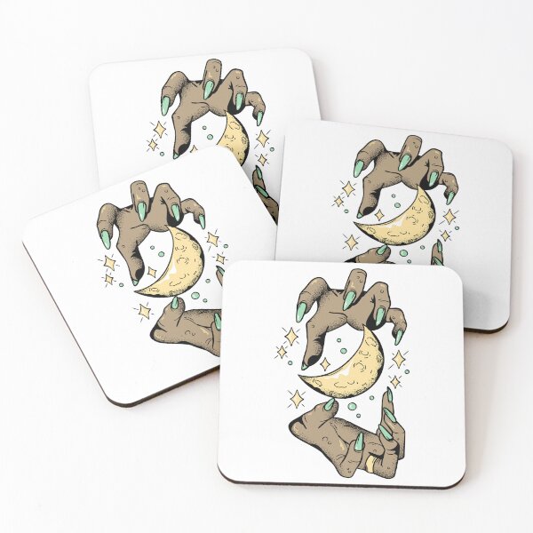 Item preview, Pastel Detailed Lined Bold Spooky Hand And Floating Moon designed and sold by Scopestor.