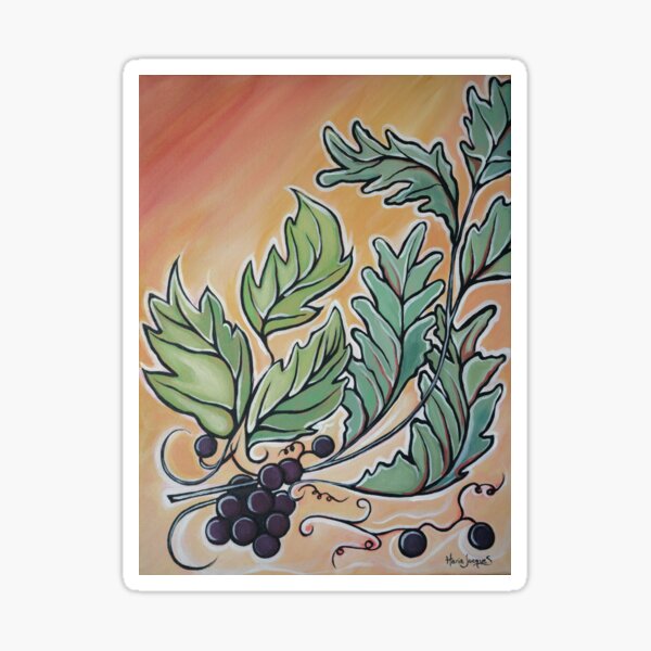 Peinture nature colorée art naïf Sticker
