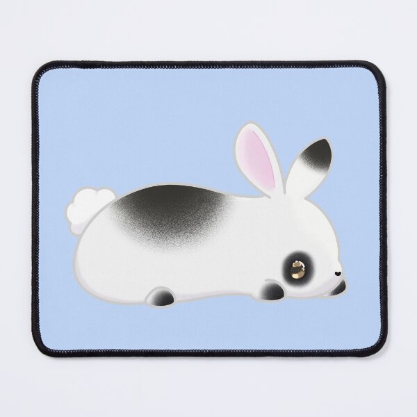 Item preview, White bunny rabbit with black spots designed and sold by MeowMeowsShop.