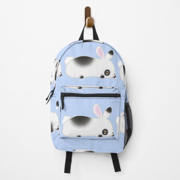 Item preview, White bunny rabbit with black spots designed and sold by MeowMeowsShop.