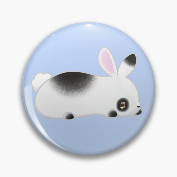 Item preview, White bunny rabbit with black spots designed and sold by MeowMeowsShop.