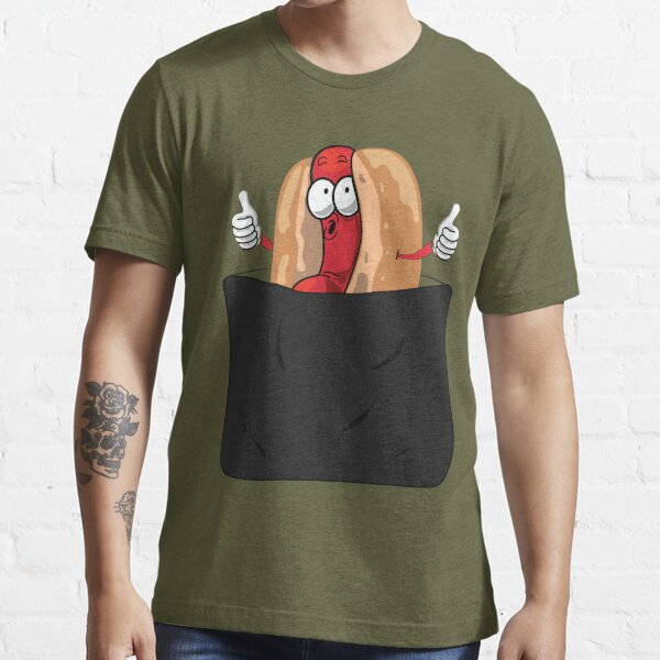 Here for the Hot Dogs Adult Heavyweight Pocket T-shirt Hot 