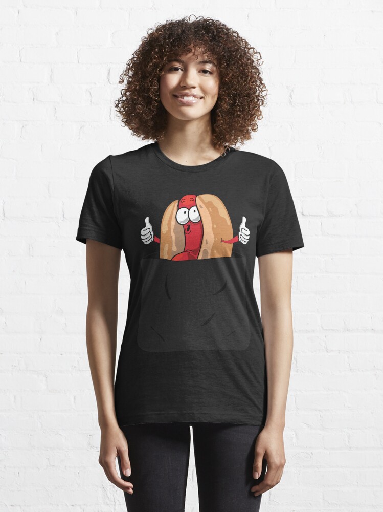 Here for the Hot Dogs Adult Heavyweight Pocket T-shirt Hot 