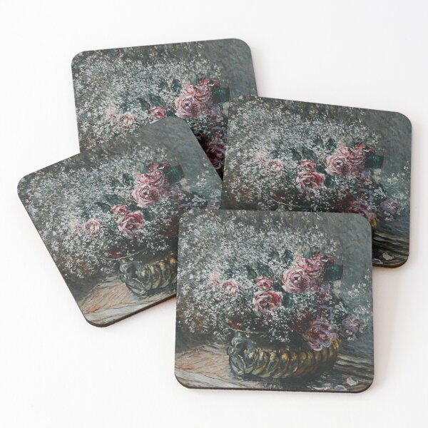 Aperçu de l'œuvre Fleurs dans un pot (Roses et brouillard) (1878) - Monet (Peinture) créée et vendue par apopofbeauty.