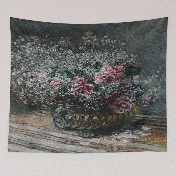 Aperçu de l'œuvre Fleurs dans un pot (Roses et brouillard) (1878) - Monet (Peinture) créée et vendue par apopofbeauty.