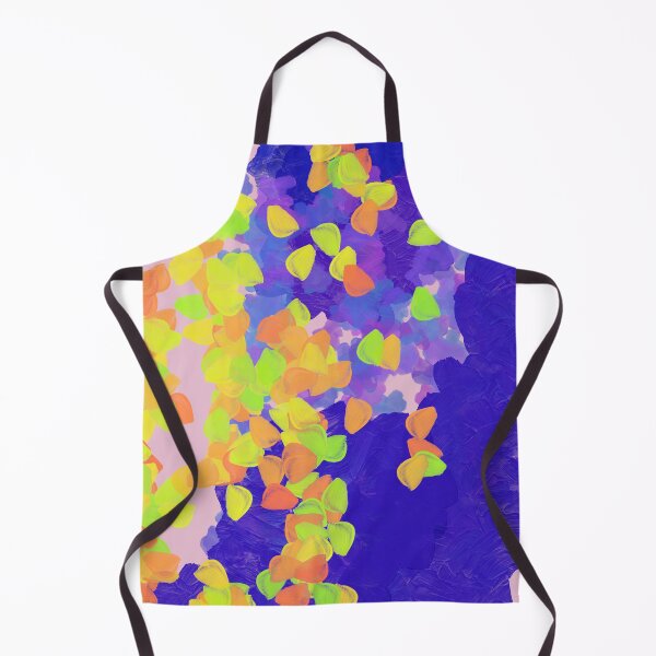 Item preview, Cobalt Blue and Purple Abstract Painting with Neon Floral Impressionist Petals designed and sold by Brushedinbold.