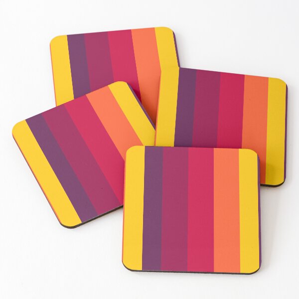 Item preview, Magenta Orange Yellow Gradient Vertical Five Stripes  designed and sold by LoloTrends.