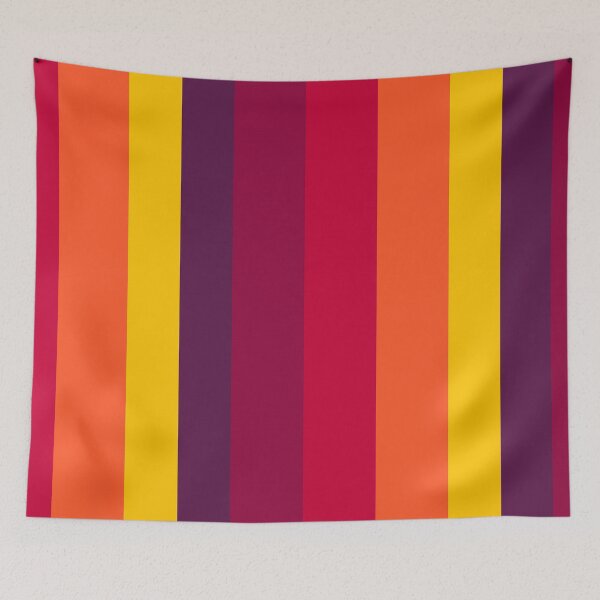 Item preview, Magenta Orange Yellow Gradient Vertical Five Stripes  designed and sold by LoloTrends.