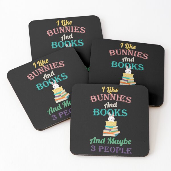 Item preview, Cool Humor Easter Quote ,I like bunnies and books and maybe 3 ,Perfect Introvert Bunny Present,Funny Colorful Design Bunnies Books Art Womens And Mens  designed and sold by pedrored369.
