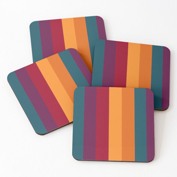 Item preview, Magenta Orange Yellow Teal Gradient Vertical Five Stripes  designed and sold by LoloTrends.
