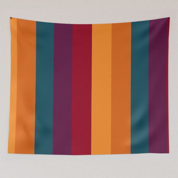 Item preview, Magenta Orange Yellow Teal Gradient Vertical Five Stripes  designed and sold by LoloTrends.