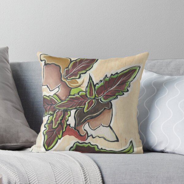 Nature painting oil on wood naive art - Parallel Throw Pillow