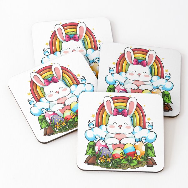 Item preview, Rainbow Easter Bunny Rabbit Cute Egg Hunt Graphic designed and sold by Delightfully Cynical.