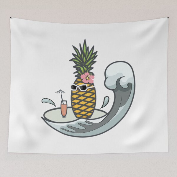 Item preview, Pineapple At Sea - Retro Summer Time Vibes designed and sold by ViewerEqualsPhoton.