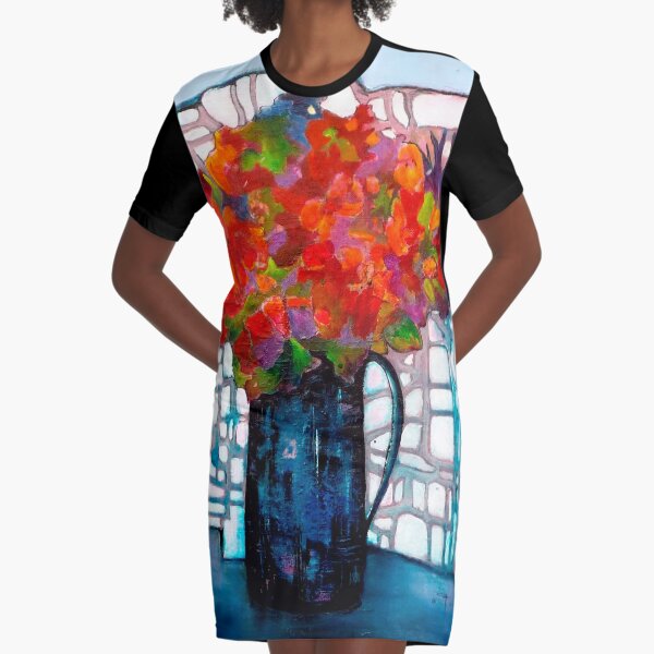 Bouquet Graphic T-Shirt Dress