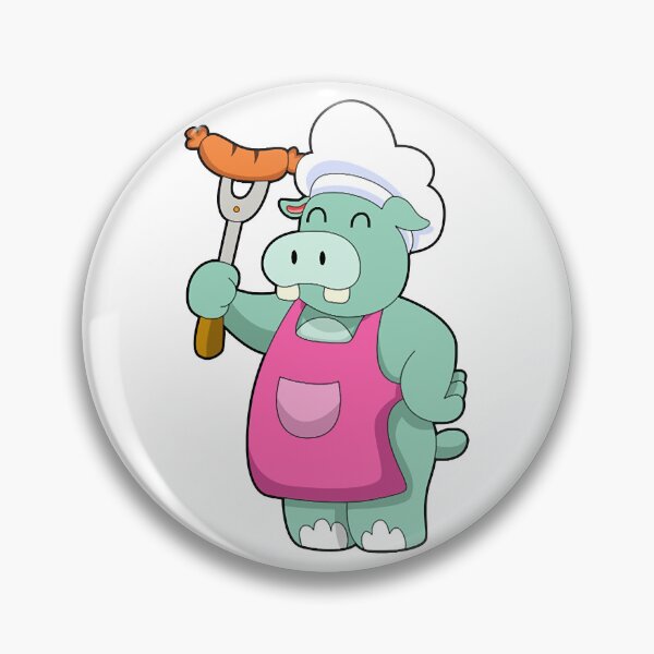 Item preview, Hippo as Cook with Sausage  designed and sold by uoctrung27.