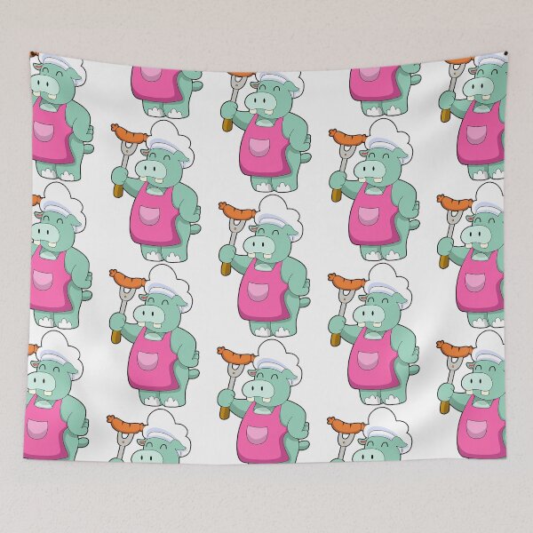 Item preview, Hippo as Cook with Sausage  designed and sold by uoctrung27.