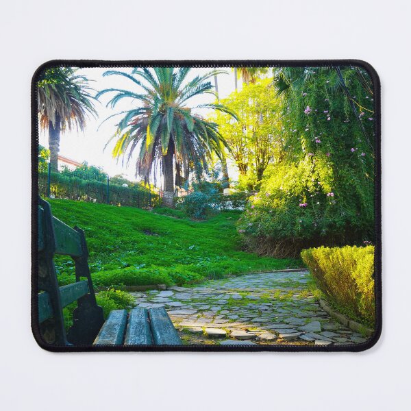 Item preview, Chair and Road with green trees in old garden designed and sold by anisbbmbrush.