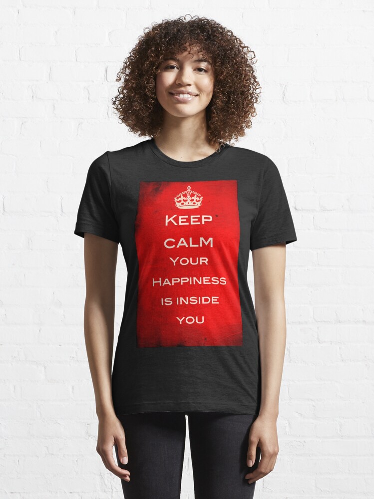 Alternate view of Keep Calm - Finding Happiness Essential T-Shirt