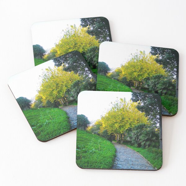 Item preview,  Yellow and green trees near of a old Road  in a historical garden  designed and sold by anisbbmbrush.