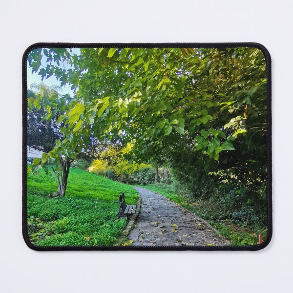 Item preview, Historical old garden & green trees and black chair  designed and sold by anisbbmbrush.