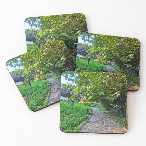 Item preview, Historical old garden & green trees and black chair  designed and sold by anisbbmbrush.