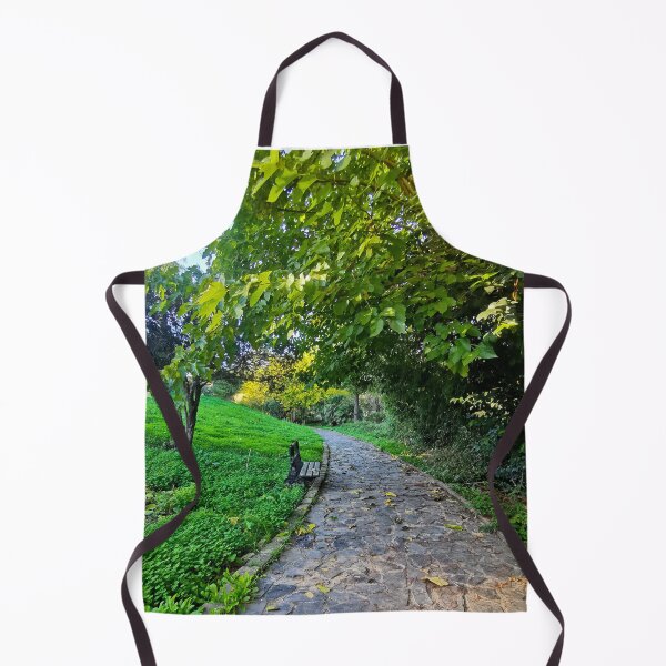 Item preview, Historical old garden & green trees and black chair designed and sold by anisbbmbrush.