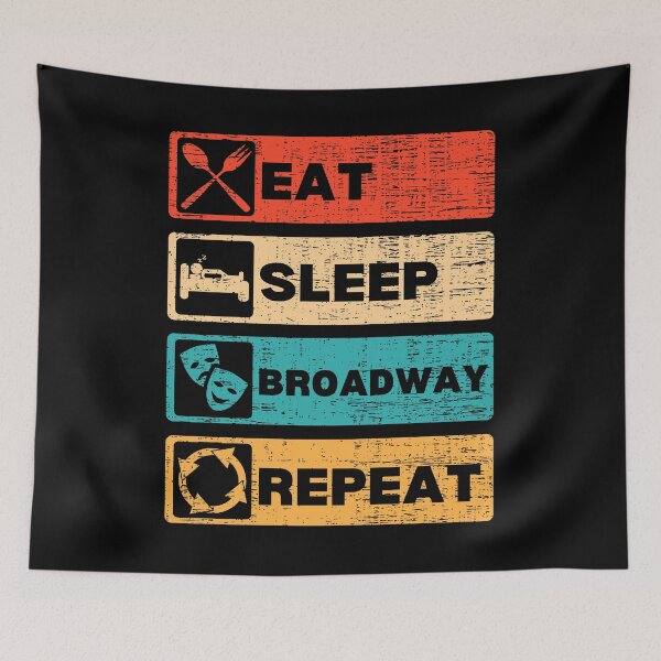 Item preview, Retro Broadway Theatre Eat Sleep Broadway Repeat - Vintage Musical Lovers Gift designed and sold by retrodesigner14.