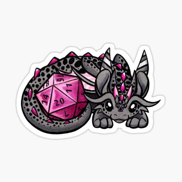Artikel-Vorschau von Rosa gesprenkelter Würfeldrache, designt und verkauft von Dragons and Beasties.