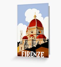 1930 Florence Italy Travel Poster Greeting Card