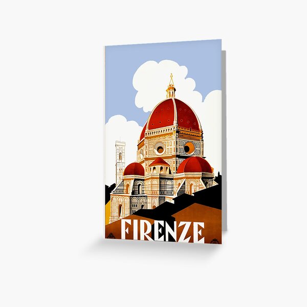 1930 Florence Italy Travel Poster Greeting Card
