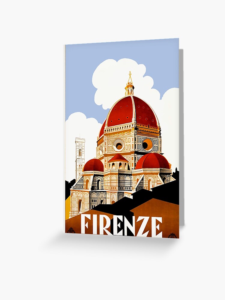 Carte De Vœux 1930 Florence Italie Affiche De Voyage Par Retrographics Redbubble