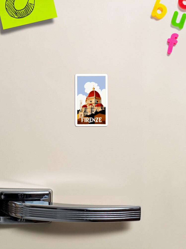 Thumbnail 1 of 3, Magnet, 1930 Florence Italy Travel Poster designed and sold by retrographics.