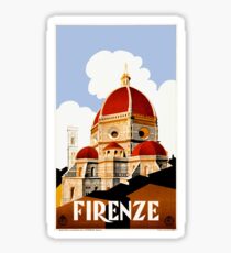 1930 Florence Italy Travel Poster Sticker