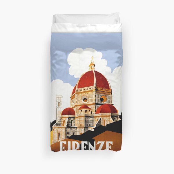 1930 Florence Italie Affiche de voyage Housse de couette