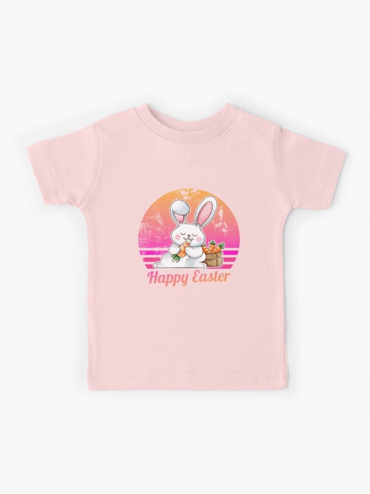 Vintage Happy Easter Funny Bunny T Shirt For Kids