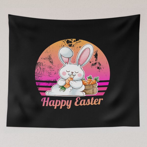 Item preview, Happy Easter ,Funny Easter Day Watercolor Bunny Retro Vintage Colorful Gradient Sunset Gift designed and sold by pedrored369.