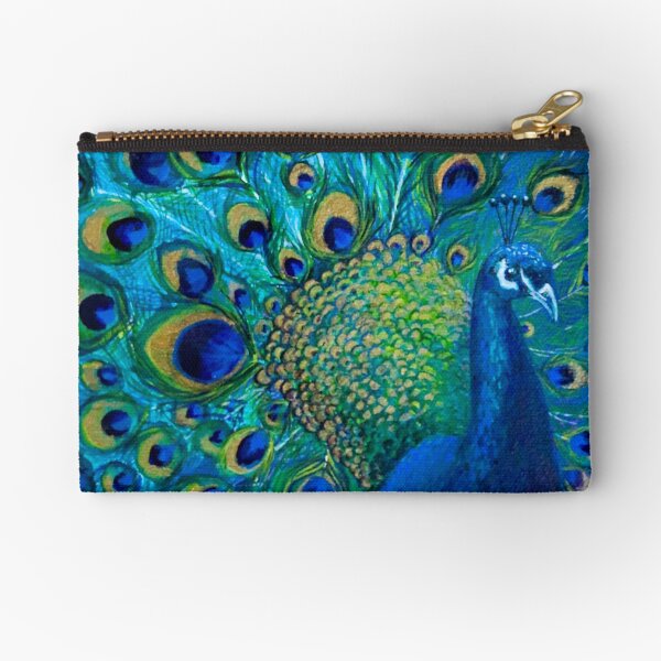 1970's PEACOCK Feather CLUTCH Bag & Wallet - Heart! - Vintage Skins