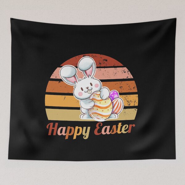 Item preview, Happy Easter ,Cute Easter Day Watercolor Bunny Retro Vintage Trendy Colorful Sunset Gift designed and sold by pedrored369.